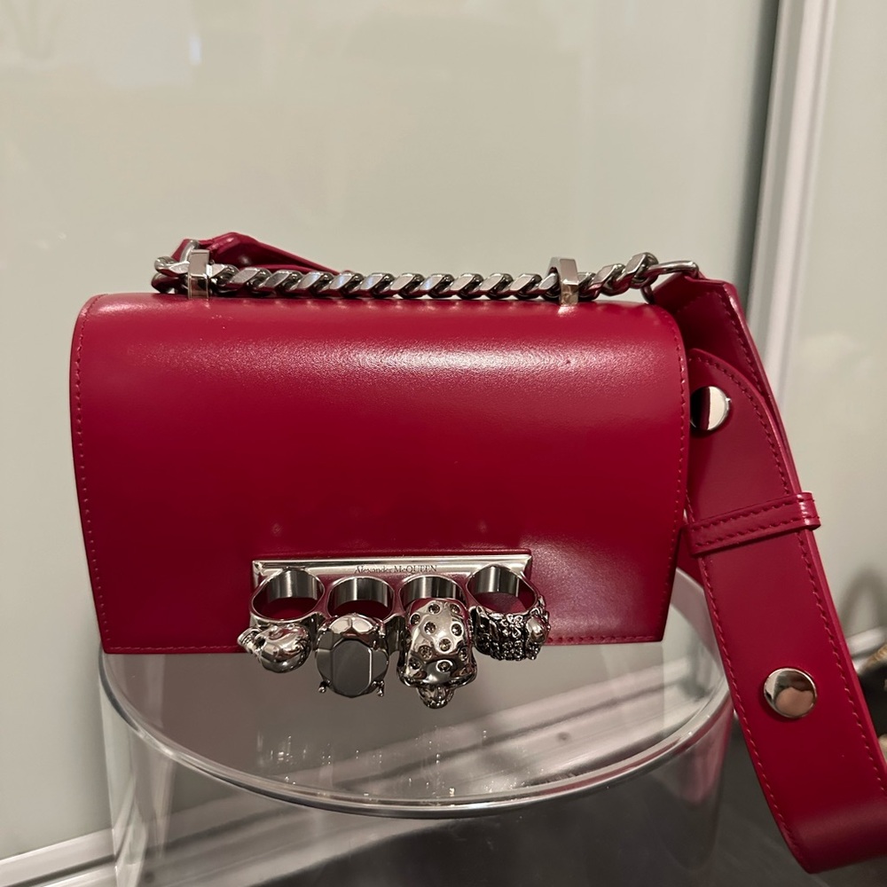 Alexander McQueen Red Mini Bag with Silver Accents